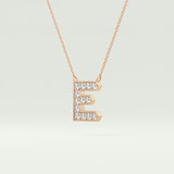 0.385 TCW Round Lab-Grown Diamond E Initial Necklace