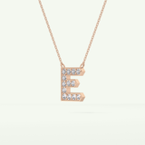 0.385 TCW Round Lab-Grown Diamond E Initial Necklace