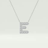 0.385 TCW Round Lab-Grown Diamond E Initial Necklace