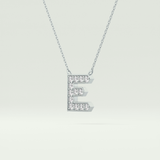 0.385 TCW Round Lab-Grown Diamond E Initial Necklace