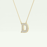 0.243 TCW Round Lab-Grown Diamond D Initial Necklace