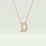 0.243 TCW Round Lab-Grown Diamond D Initial Necklace