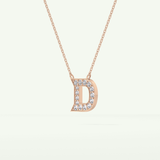 0.243 TCW Round Lab-Grown Diamond D Initial Necklace
