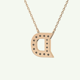 0.243 TCW Round Lab-Grown Diamond D Initial Necklace