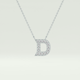 0.243 TCW Round Lab-Grown Diamond D Initial Necklace