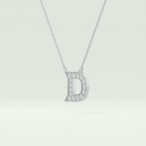 0.243 TCW Round Lab-Grown Diamond D Initial Necklace