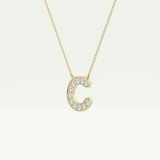 0.24 TCW Round Lab-Grown Diamond C Initial Necklace