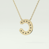 0.24 TCW Round Lab-Grown Diamond C Initial Necklace