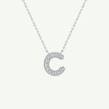 0.24 TCW Round Lab-Grown Diamond C Initial Necklace