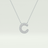 0.24 TCW Round Lab-Grown Diamond C Initial Necklace