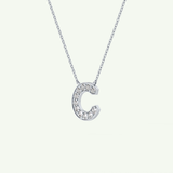 0.24 TCW Round Lab-Grown Diamond C Initial Necklace