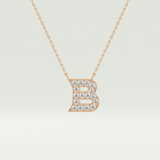 0.323 TCW Round Lab-Grown Diamond B Initial Necklace