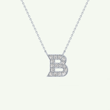0.323 TCW Round Lab-Grown Diamond B Initial Necklace