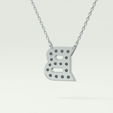 0.323 TCW Round Lab-Grown Diamond B Initial Necklace