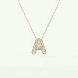 0.226 TCW Round Lab-Grown Diamond A Initial Necklace