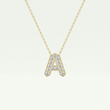0.226 TCW Round Lab-Grown Diamond A Initial Necklace