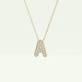 0.226 TCW Round Lab-Grown Diamond A Initial Necklace