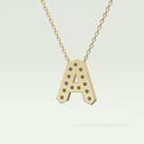 0.226 TCW Round Lab-Grown Diamond A Initial Necklace