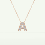 0.226 TCW Round Lab-Grown Diamond A Initial Necklace