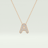 0.226 TCW Round Lab-Grown Diamond A Initial Necklace
