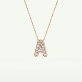 0.226 TCW Round Lab-Grown Diamond A Initial Necklace