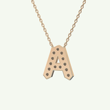 0.226 TCW Round Lab-Grown Diamond A Initial Necklace