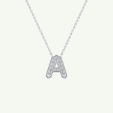 0.226 TCW Round Lab-Grown Diamond A Initial Necklace