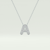 0.226 TCW Round Lab-Grown Diamond A Initial Necklace