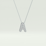 0.226 TCW Round Lab-Grown Diamond A Initial Necklace
