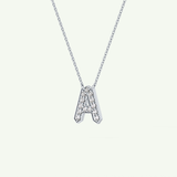 0.226 TCW Round Lab-Grown Diamond A Initial Necklace