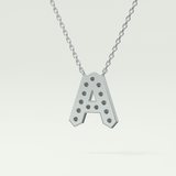 0.226 TCW Round Lab-Grown Diamond A Initial Necklace