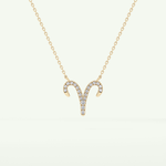 0.098 TCW Round Lab-Grown Diamond Aries Zodiac Necklace 2