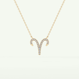 0.098 TCW Round Lab-Grown Diamond Aries Zodiac Necklace 2