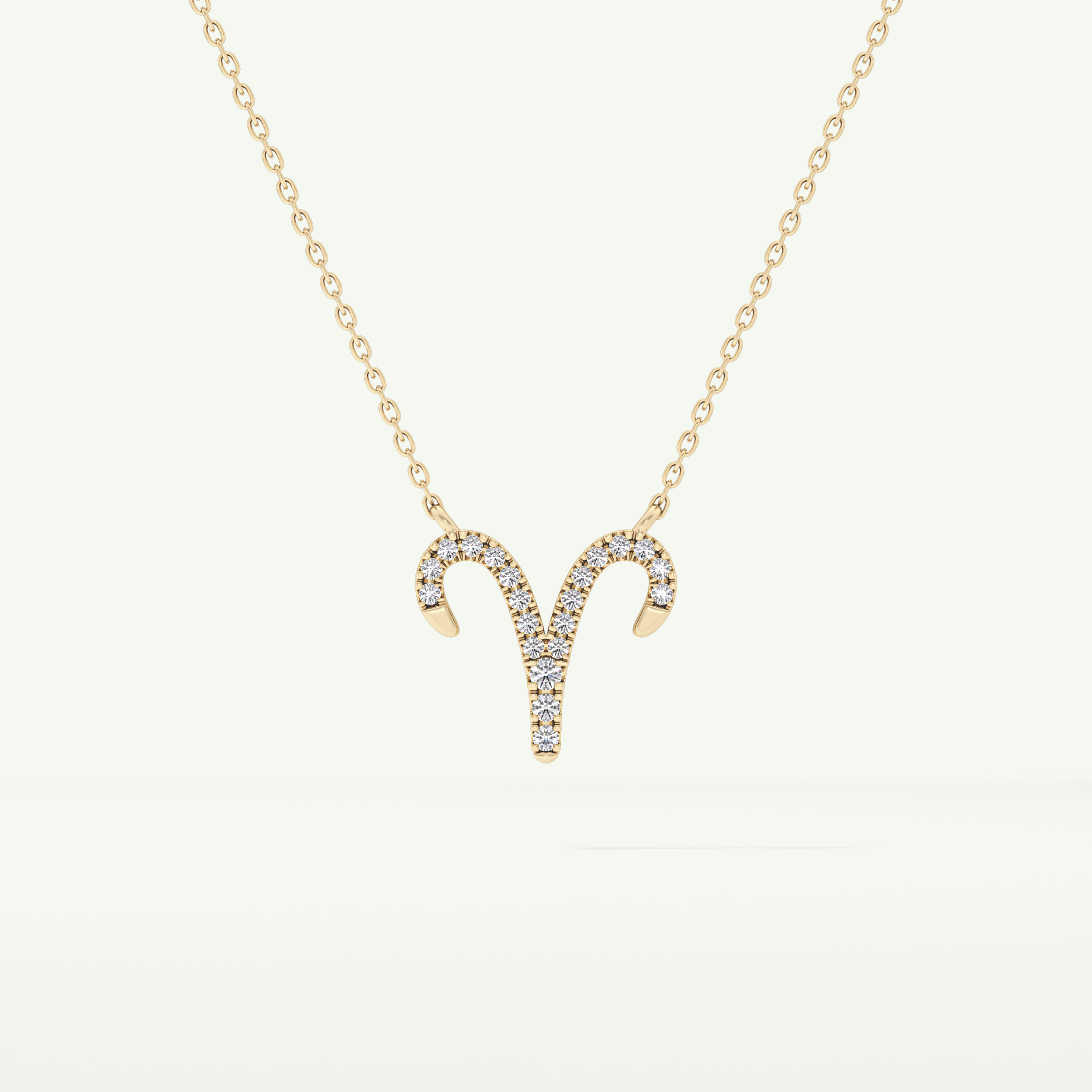 0.098 TCW Round Lab-Grown Diamond Aries Zodiac Necklace 2