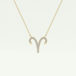 0.098 TCW Round Lab-Grown Diamond Aries Zodiac Necklace 1
