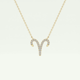 0.098 TCW Round Lab-Grown Diamond Aries Zodiac Necklace 1