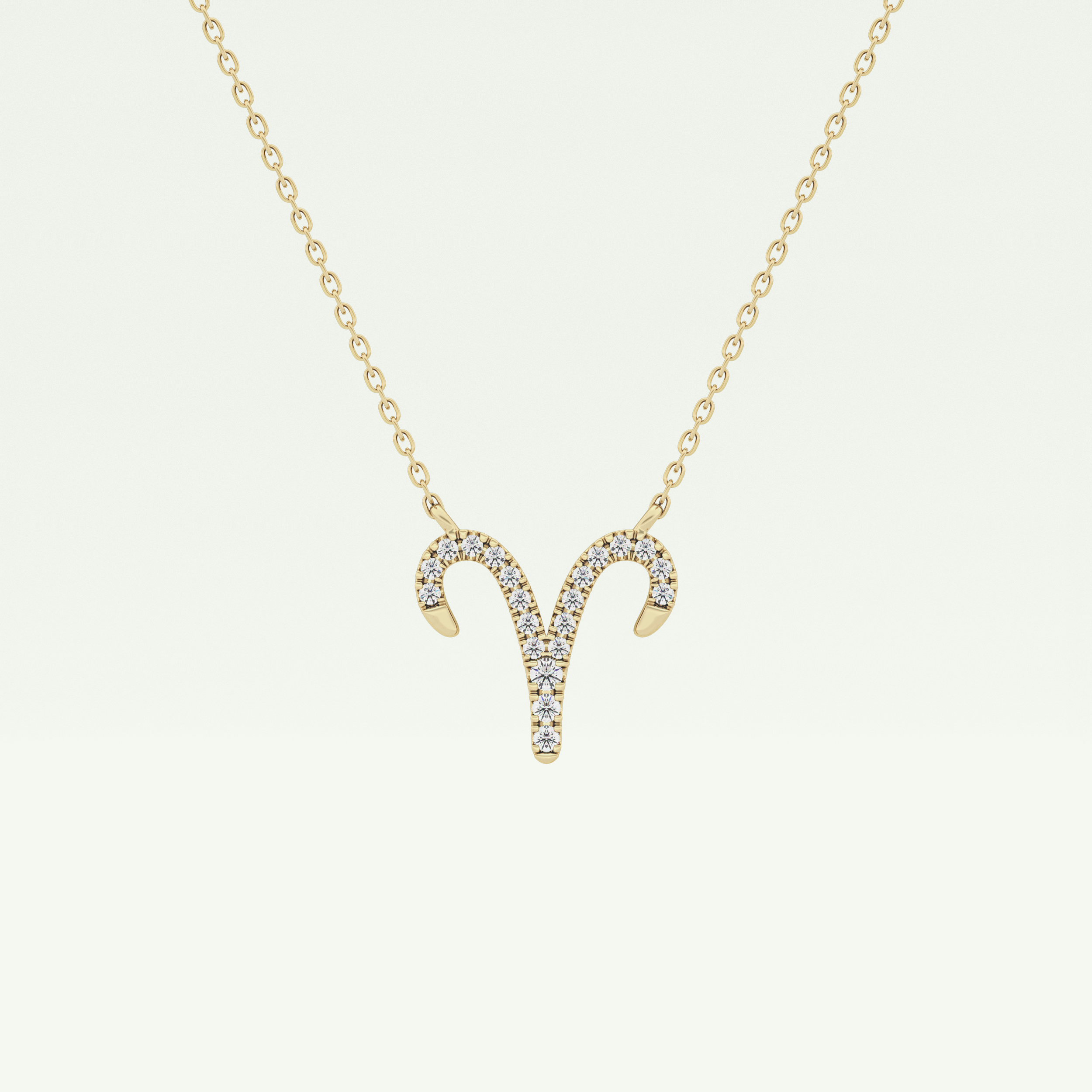 0.098 TCW Round Lab-Grown Diamond Aries Zodiac Necklace 1