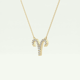 0.098 TCW Round Lab-Grown Diamond Aries Zodiac Necklace 3