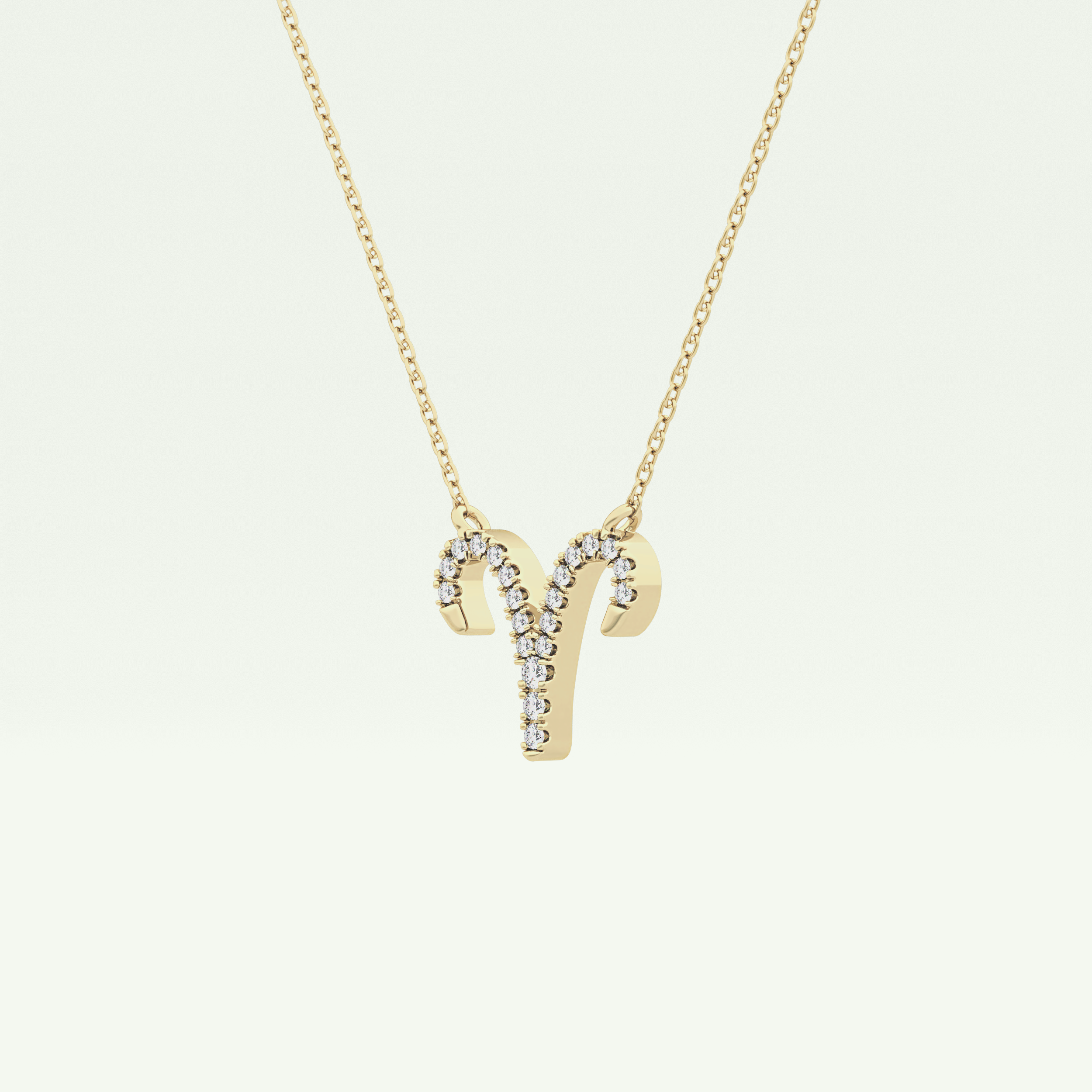 0.098 TCW Round Lab-Grown Diamond Aries Zodiac Necklace 3