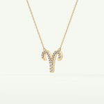0.098 TCW Round Lab-Grown Diamond Aries Zodiac Necklace 5