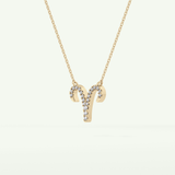 0.098 TCW Round Lab-Grown Diamond Aries Zodiac Necklace 5