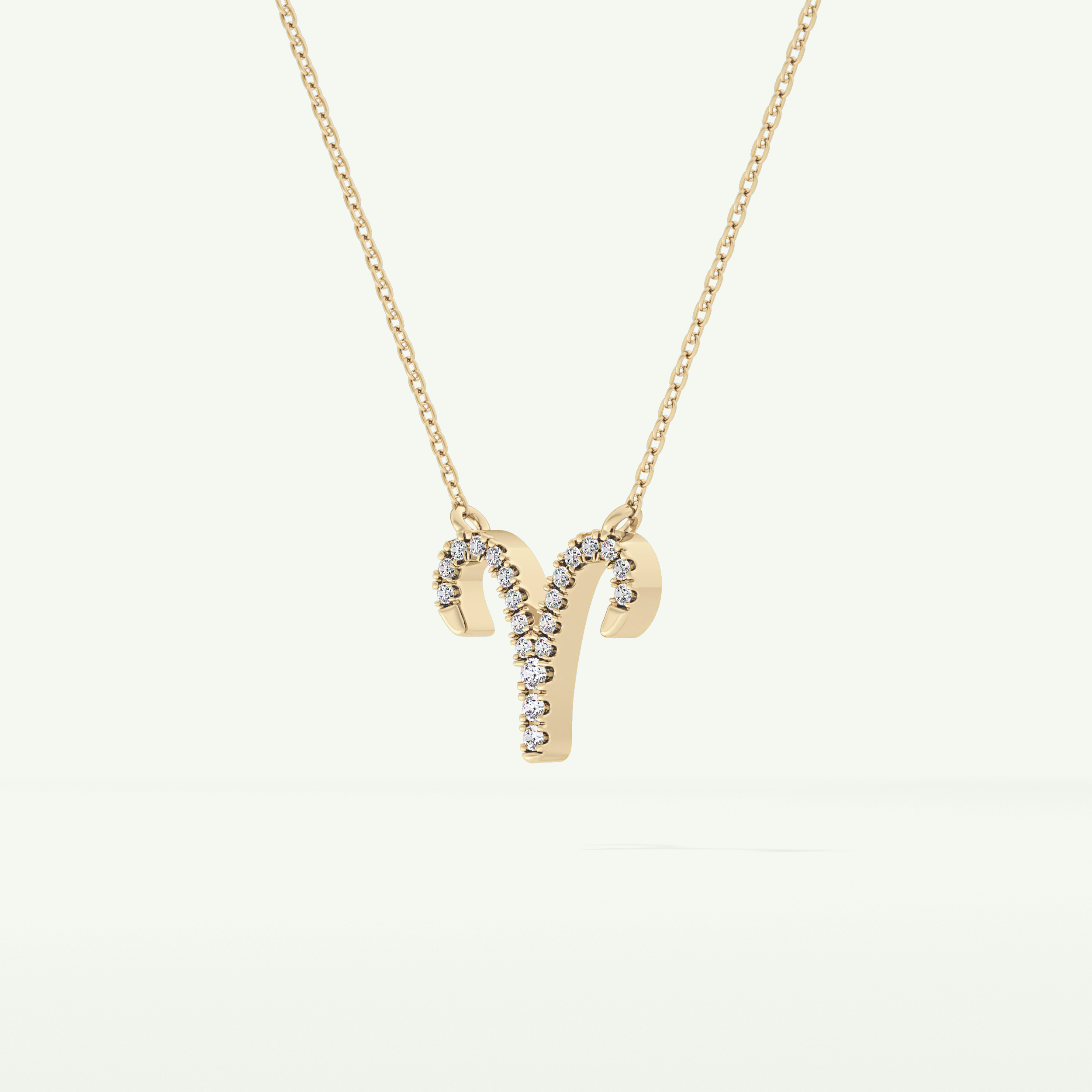 0.098 TCW Round Lab-Grown Diamond Aries Zodiac Necklace 5
