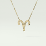 0.098 TCW Round Lab-Grown Diamond Aries Zodiac Necklace 6