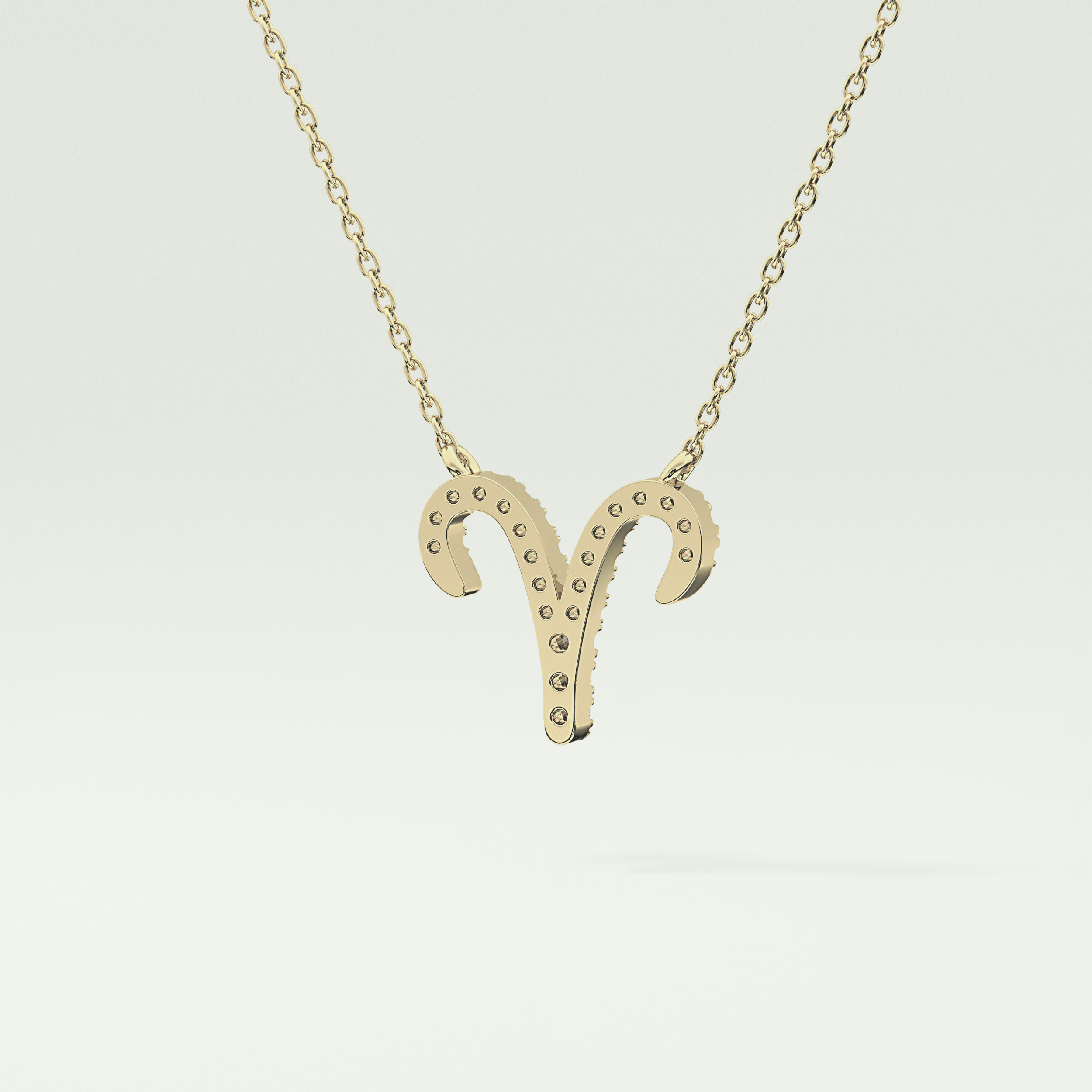 0.098 TCW Round Lab-Grown Diamond Aries Zodiac Necklace 6