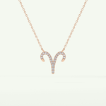 0.098 TCW Round Lab-Grown Diamond Aries Zodiac Necklace 9