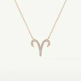 0.098 TCW Round Lab-Grown Diamond Aries Zodiac Necklace 9