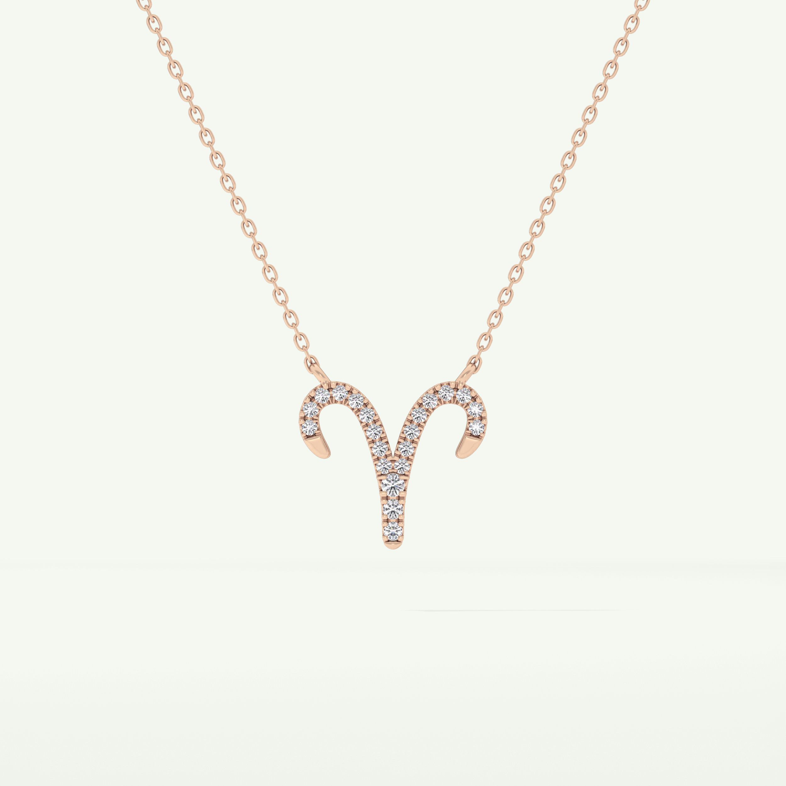 0.098 TCW Round Lab-Grown Diamond Aries Zodiac Necklace 9
