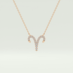 0.098 TCW Round Lab-Grown Diamond Aries Zodiac Necklace 8