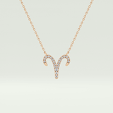 0.098 TCW Round Lab-Grown Diamond Aries Zodiac Necklace 8