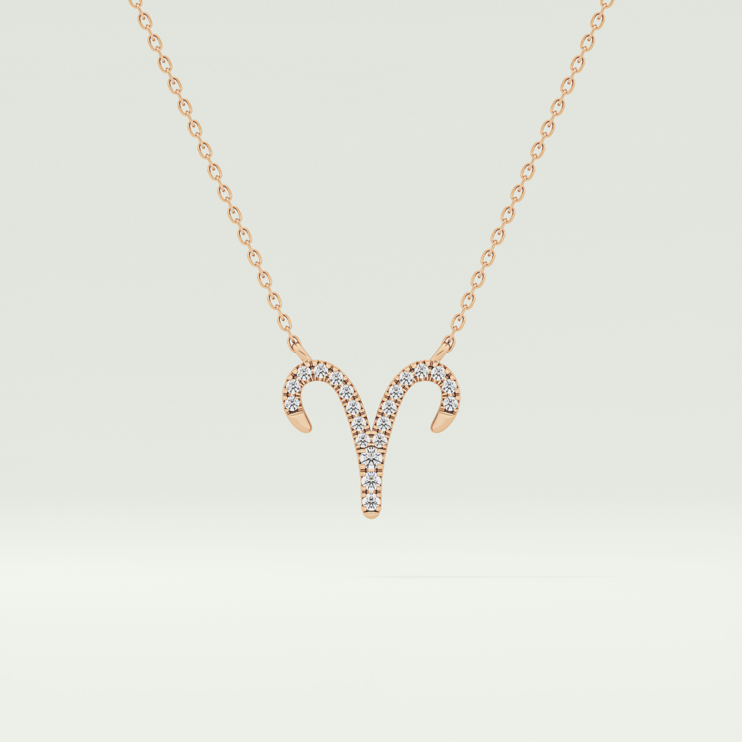 0.098 TCW Round Lab-Grown Diamond Aries Zodiac Necklace 8